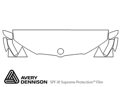 x4 Avery Dennison Clear Bra Hood Precut PPF Diagram
