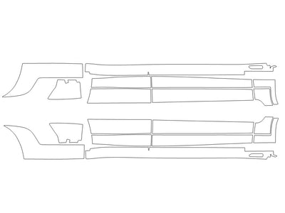 x4 3M Clear Bra Door Cup Precut PPF Diagram
