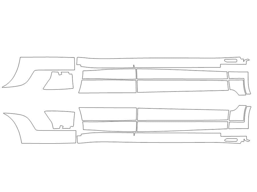 x4 3M Clear Bra Door Cup Precut PPF Diagram