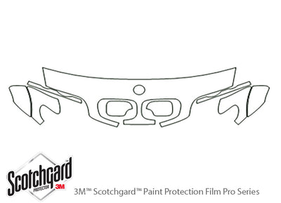 x5 3M Clear Bra Hood Precut PPF Diagram
