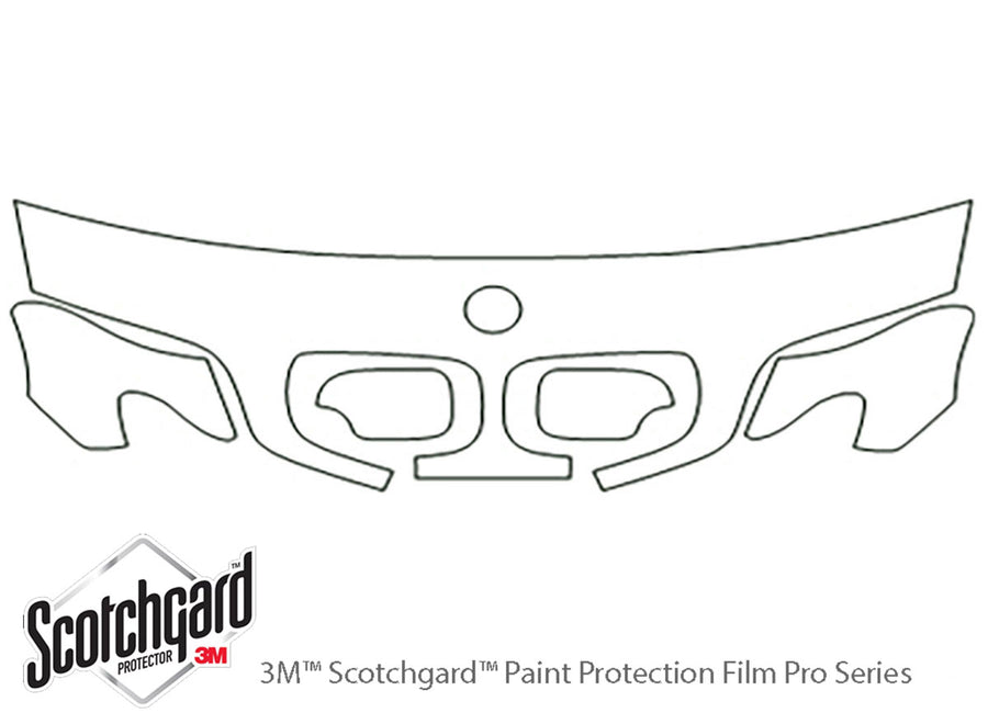 x5 3M Clear Bra Hood Precut PPF Diagram