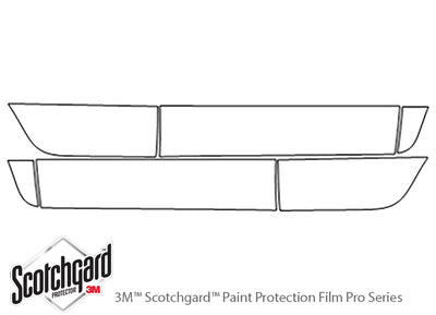 x5 3M Clear Bra Door Cup Precut PPF Diagram