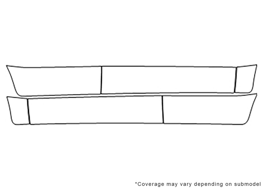 x5 3M Clear Bra Door Cup Precut PPF Diagram