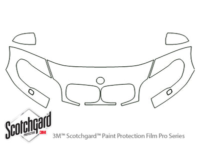 x5 3M Clear Bra Hood Precut PPF Diagram