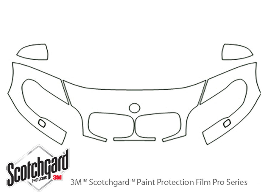 x5 3M Clear Bra Hood Precut PPF Diagram