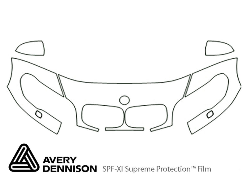 x5 Avery Dennison Clear Bra Hood Precut PPF Diagram