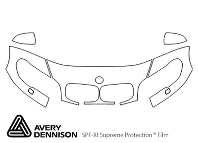 x5 Avery Dennison Clear Bra Hood Precut PPF Diagram