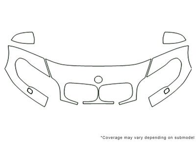 x5 3M Clear Bra Hood Precut PPF Diagram