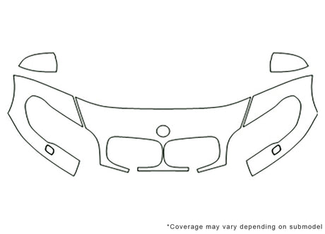 x5 3M Clear Bra Hood Precut PPF Diagram