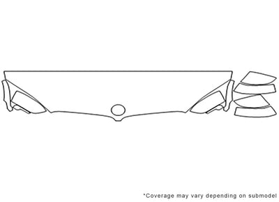 x5 3M Clear Bra Hood Precut PPF Diagram