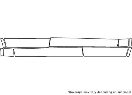 x5 3M Clear Bra Door Cup Precut PPF Diagram