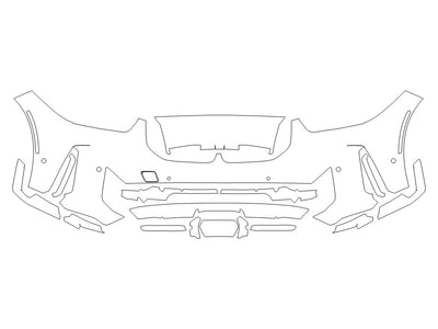 x5 3M Clear Bra Bumper Precut PPF Diagram