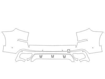x5 3M Clear Bra Door Cup Precut PPF Diagram