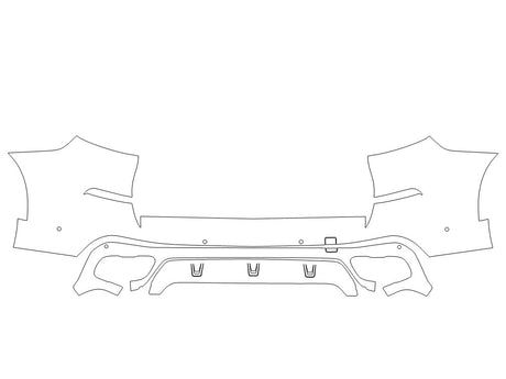 x5 3M Clear Bra Door Cup Precut PPF Diagram