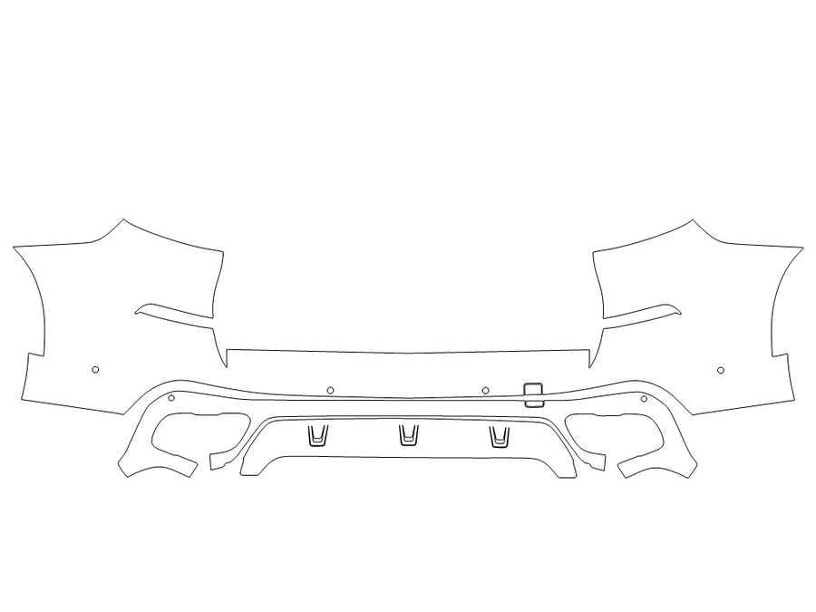 x5 3M Clear Bra Door Cup Precut PPF Diagram