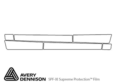 x6 Avery Dennison Clear Bra Door Cup Precut PPF Diagram