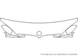 x6 3M Clear Bra Hood Precut PPF Diagram