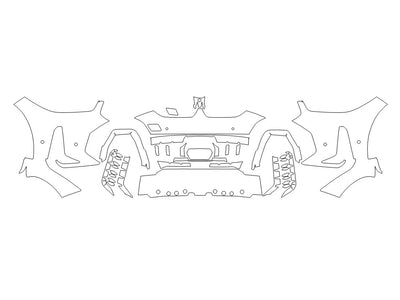 x6 3M Clear Bra Bumper Precut PPF Diagram