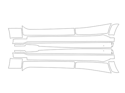 x6 3M Clear Bra Door Cup Precut PPF Diagram