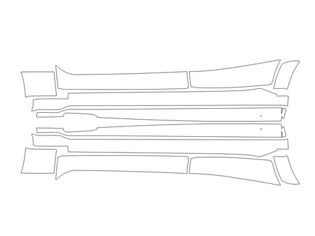 x6 3M Clear Bra Door Cup Precut PPF Diagram
