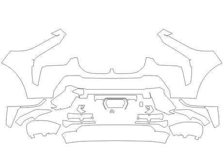 x7 Avery Dennison Clear Bra Bumper Precut PPF Diagram