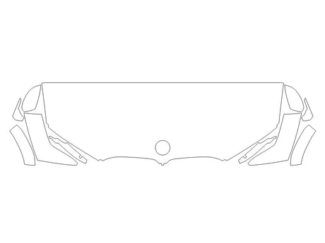 x7 3M Clear Bra Hood Precut PPF Diagram