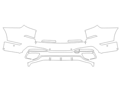 x7 3M Clear Bra Door Cup Precut PPF Diagram