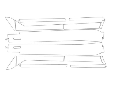 x7 3M Clear Bra Door Cup Precut PPF Diagram