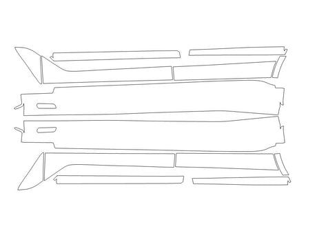 x7 3M Clear Bra Door Cup Precut PPF Diagram