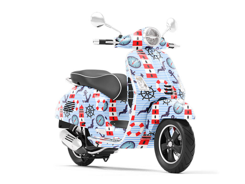 Boardwalk Sights Summertime Vespa Scooter Wrap Film
