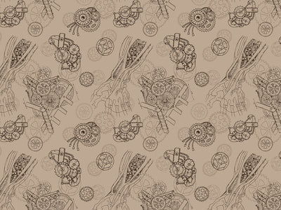 Bodily Advancements Steampunk Vinyl Wrap Pattern~Rwraps Series 914 Digitally Printed Vinyl Wrap~0