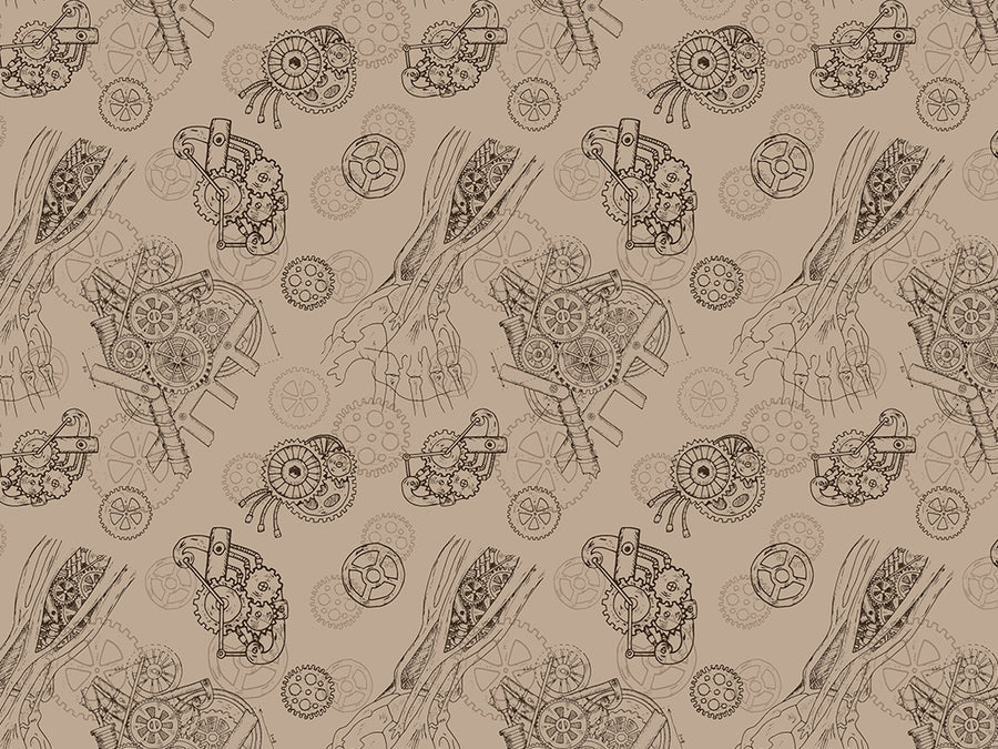 Bodily Advancements Steampunk Vinyl Wrap Pattern~Rwraps Series 914 Digitally Printed Vinyl Wrap~0