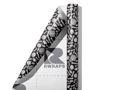 Bone Collector Halloween Wrap Film Sheets~Rwraps Series 914 Bone Collector Halloween Scrolled Sheet~3