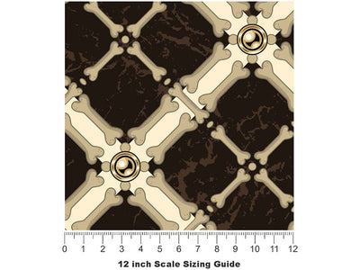 Bone Tiles Halloween Vinyl Film Pattern Size 12 inch Scale~Rwraps Bone Tiles Halloween Sizing Chart~2
