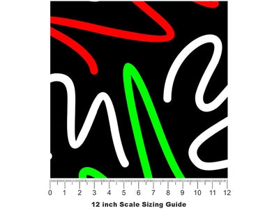 Bonne Nuit Abstract Vinyl Film Pattern Size 12 inch Scale~Rwraps Bonne Nuit Abstract Sizing Chart~2