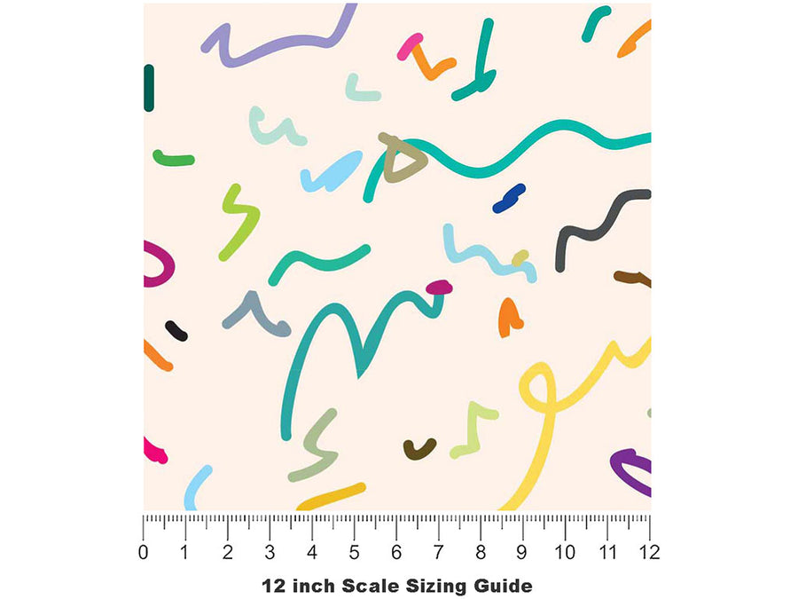 Borrowed String Abstract Vinyl Film Pattern Size 12 inch Scale~Rwraps Borrowed String Abstract Sizing Chart~2