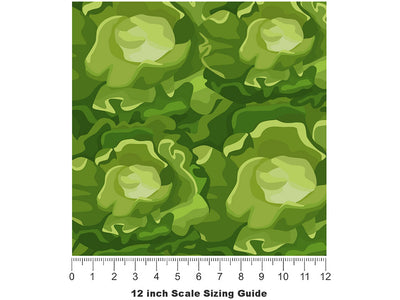 Boston Butterhead Vegetable Vinyl Film Pattern Size 12 inch Scale~Rwraps Boston Butterhead Vegetable Sizing Chart~2