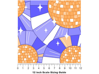 Boys Disco Mosaic Vinyl Film Pattern Size 12 inch Scale~Rwraps Boys Disco Mosaic Sizing Chart~2