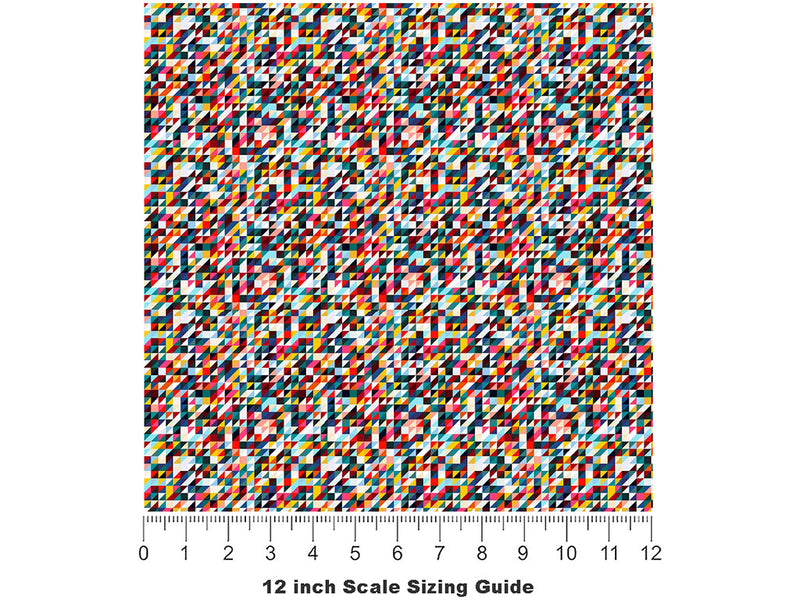 Brash Hodgepodge Mosaic Vinyl Film Pattern Size 12 inch Scale~Rwraps Brash Hodgepodge Mosaic Sizing Chart~2