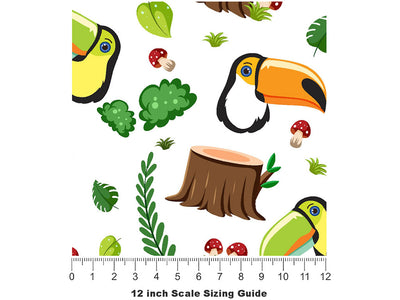 Brazilian Jungle Birds Vinyl Film Pattern Size 12 inch Scale~Rwraps Brazilian Jungle Birds Sizing Chart~2