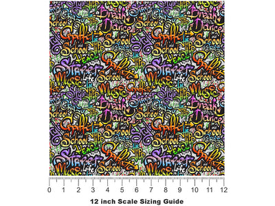 Break Dance Sticker Bomb Vinyl Film Pattern Size 12 inch Scale~Rwraps Break Dance Sticker Bomb Sizing Chart~3