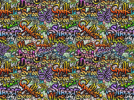 Break Dance Sticker Bomb Vinyl Wrap Pattern~Rwraps Series 914 Digitally Printed Vinyl Wrap~0