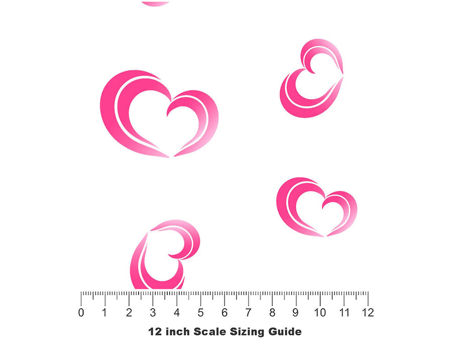 Breezy Romance Heart Vinyl Film Pattern Size 12 inch Scale~Rwraps Breezy Romance Heart Sizing Chart~2