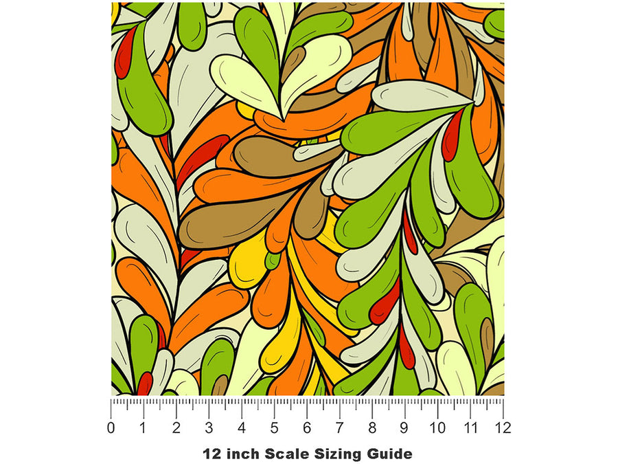 Briar Moss Floral Vinyl Film Pattern Size 12 inch Scale~Rwraps Briar Moss Floral Sizing Chart~2