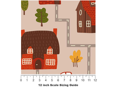 Brick Buildings Cityscape Vinyl Film Pattern Size 12 inch Scale~Rwraps Brick Buildings Cityscape Sizing Chart~3