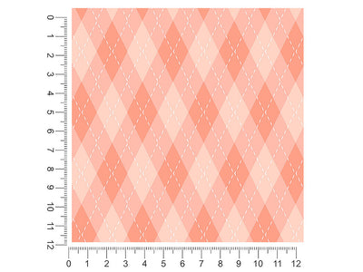 bright coral argyle 1ft x 1ft Craft Sheets