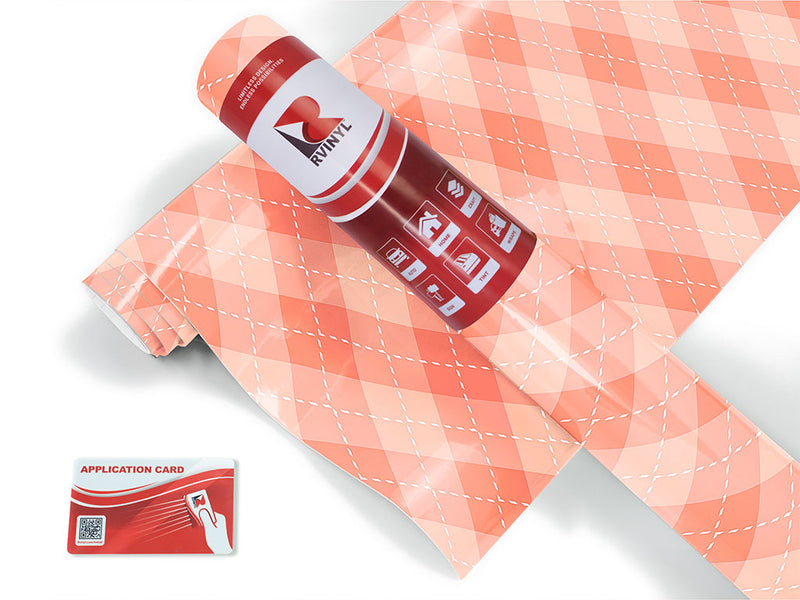 bright coral argyle Craft Vinyl Roll