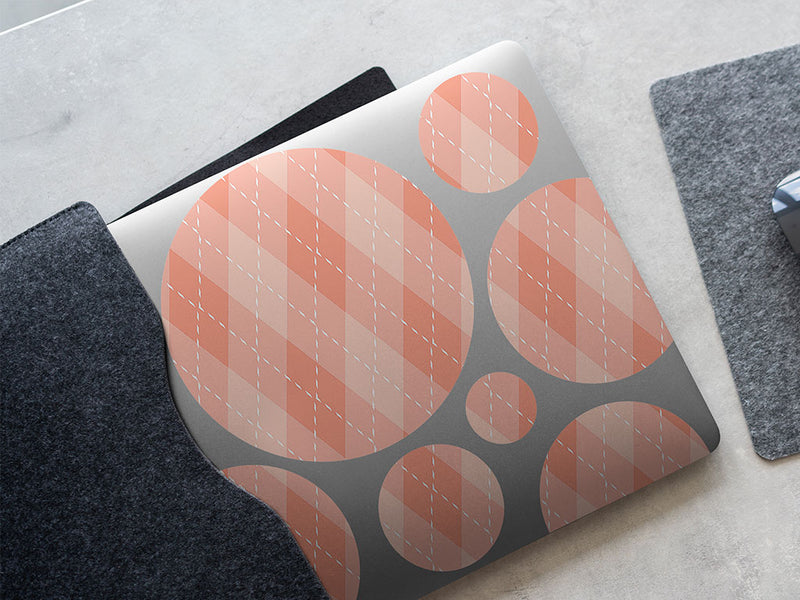 bright coral argyle DIY Laptop Stickers