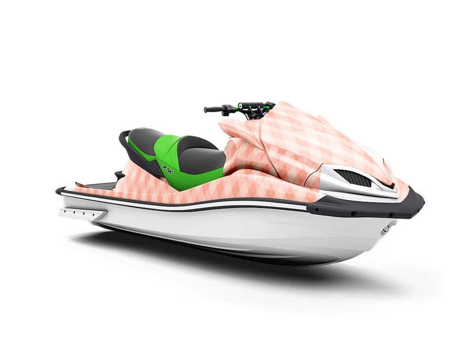 Bright Coral Argyle Jet Ski Vinyl Customized Wrap