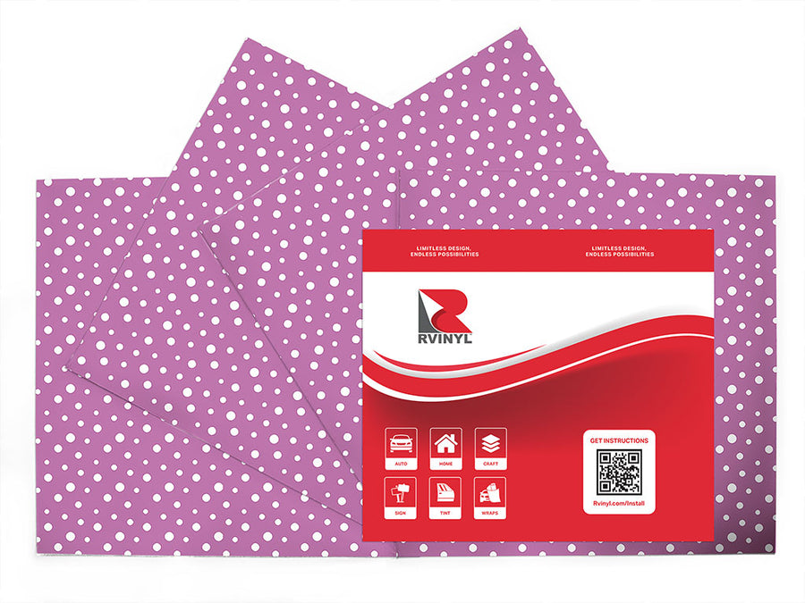 bright lilac polka dot Craft Vinyl Sheet Pack